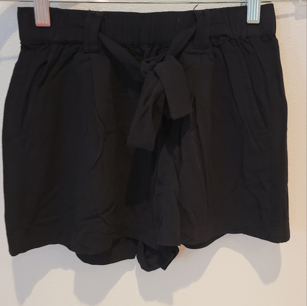 Black Women's Shorts with Tie Waist